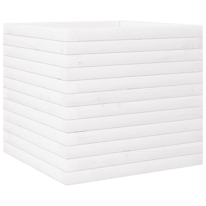 Garden Planter White 50x50x46 cm Solid Wood Pine