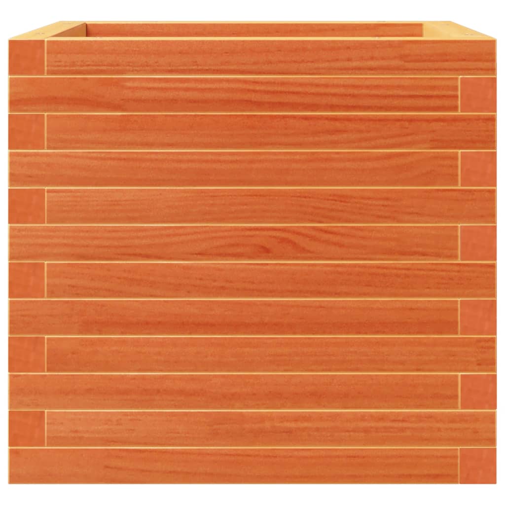 Garden Planter Wax Brown 50x50x46 cm Solid Wood Pine