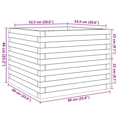 Garden Planter White 60x60x46 cm Solid Wood Pine