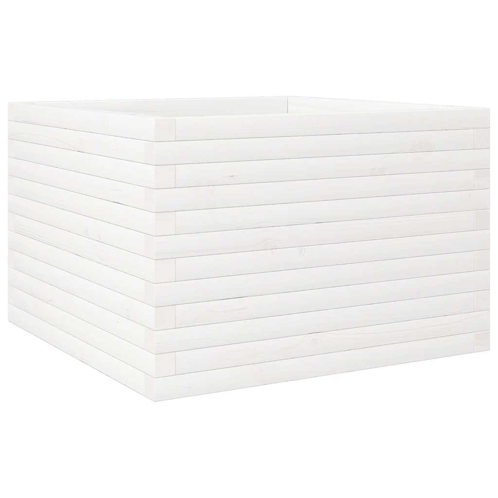 Garden Planter White 70x70x46 cm Solid Wood Pine