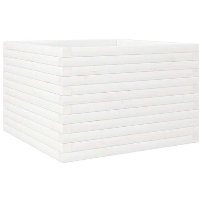 Garden Planter White 70x70x46 cm Solid Wood Pine