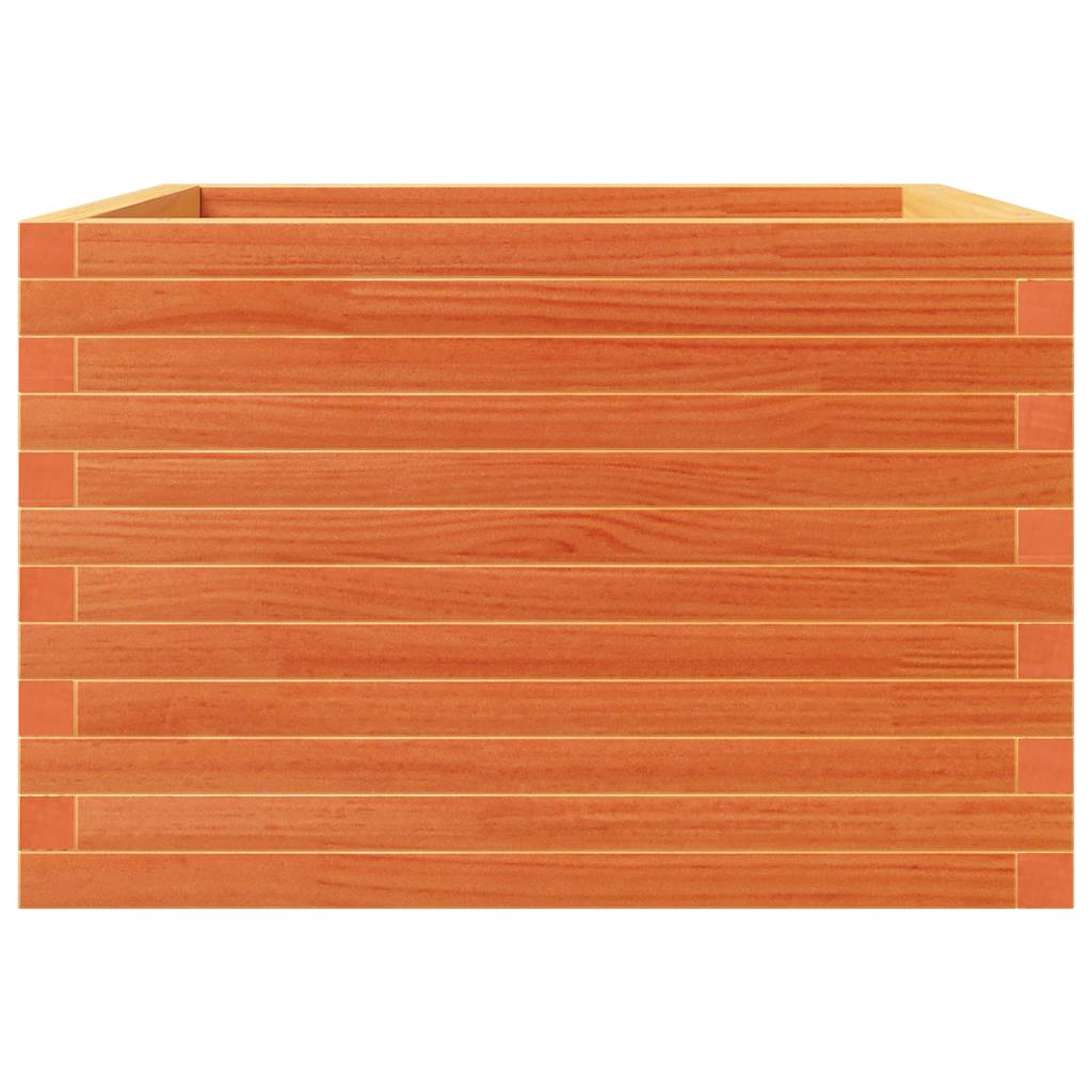 Garden Planter Wax Brown 70x70x46 cm Solid Wood Pine