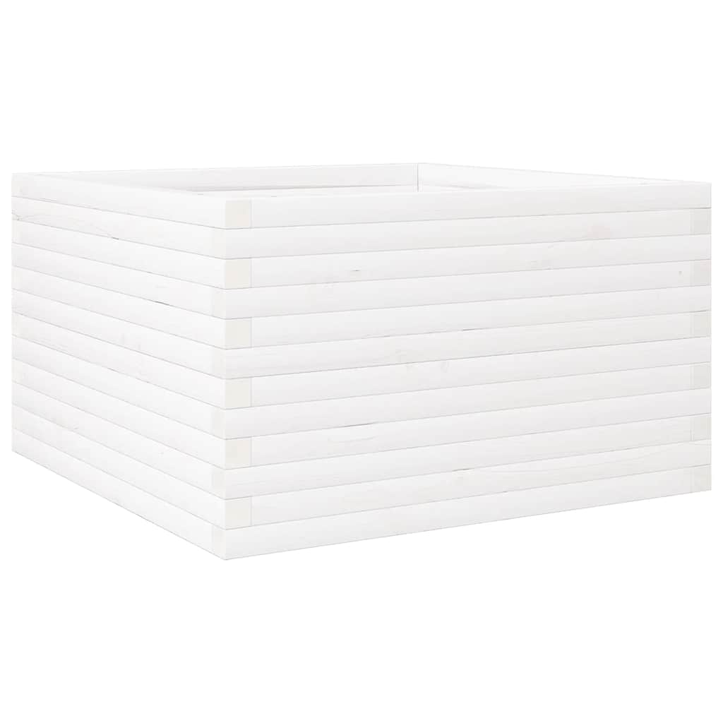Garden Planter White 80x80x46 cm Solid Wood Pine