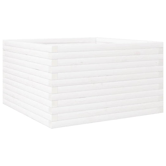 Garden Planter White 80x80x46 cm Solid Wood Pine
