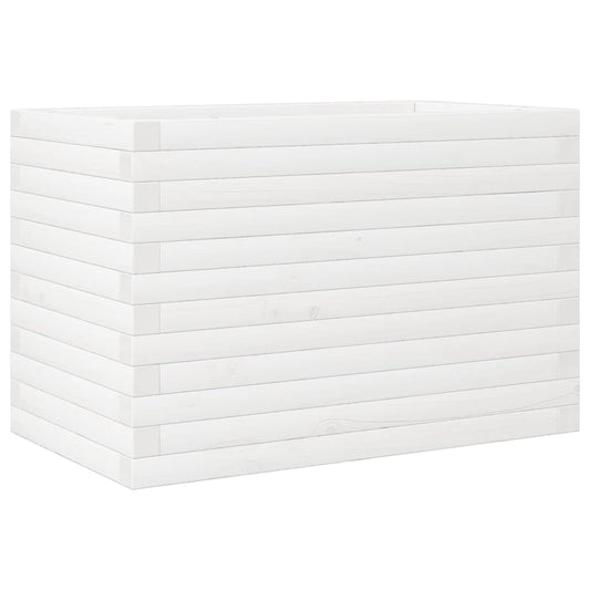 Garden Planter White 70x40x46 cm Solid Wood Pine