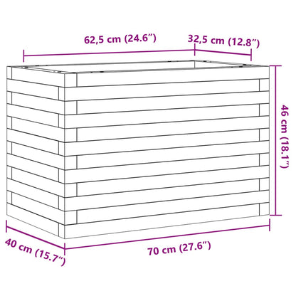 Garden Planter Wax Brown 70x40x46 cm Solid Wood Pine