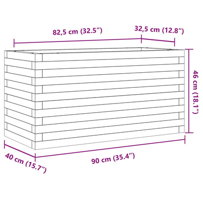 Garden Planter Wax Brown 90x40x46 cm Solid Wood Pine