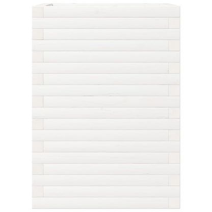 Garden Planter White 50x50x68.5 cm Solid Wood Pine