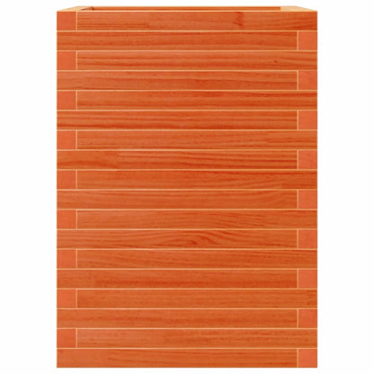 Garden Planter Wax Brown 50x50x68.5 cm Solid Wood Pine