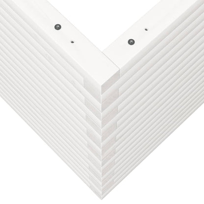 Garden Planter White 60x60x68.5 cm Solid Wood Pine