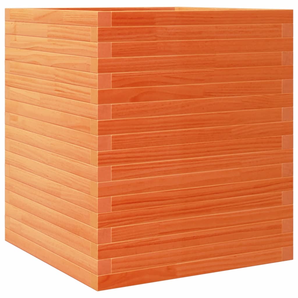 Garden Planter Wax Brown 60x60x68.5 cm Solid Wood Pine