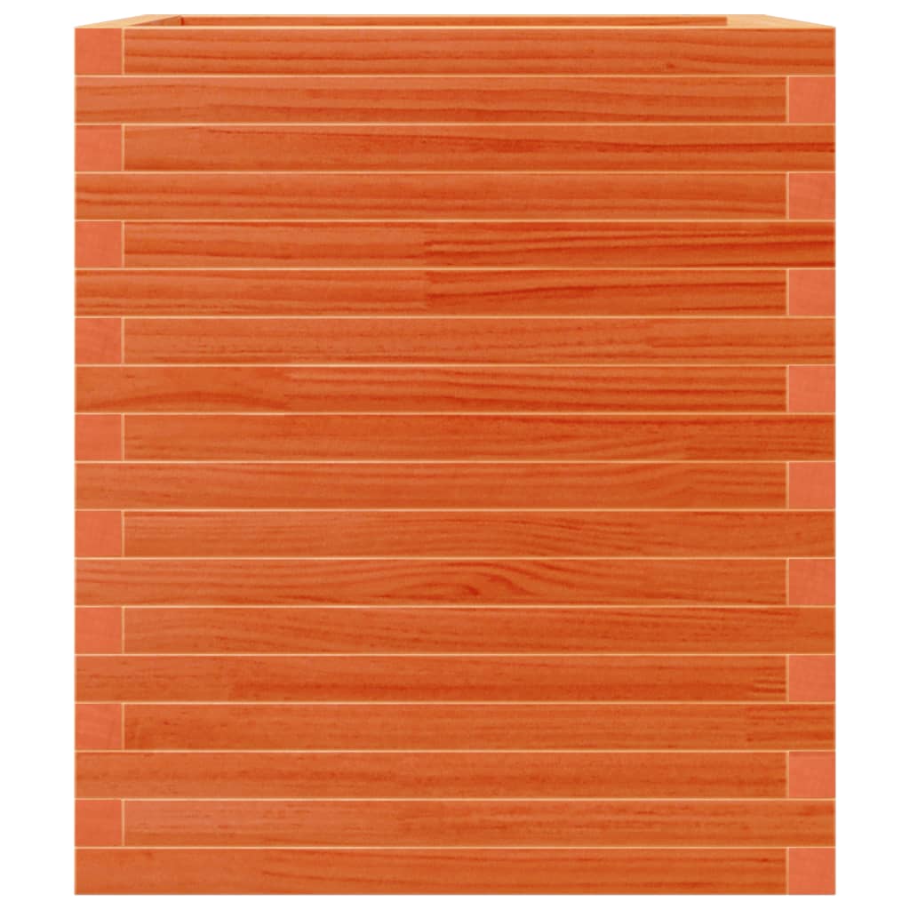 Garden Planter Wax Brown 60x60x68.5 cm Solid Wood Pine
