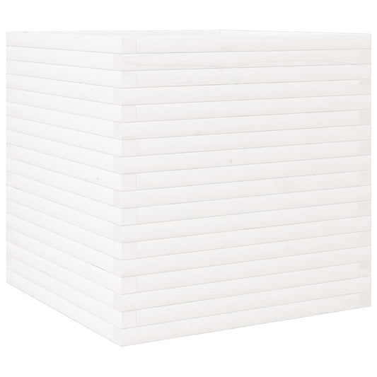 Garden Planter White 70x70x68.5 cm Solid Wood Pine