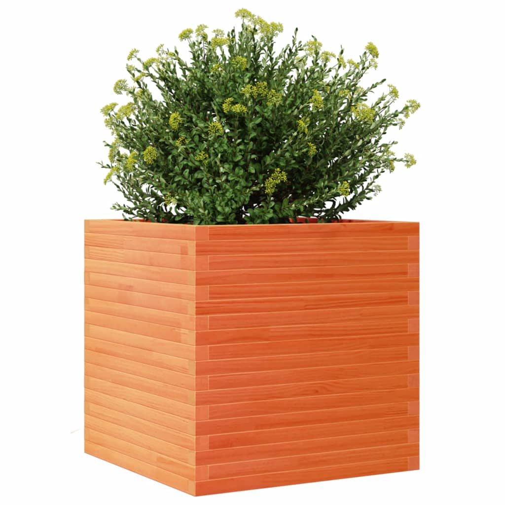 Garden Planter Wax Brown 70x70x68.5 cm Solid Wood Pine