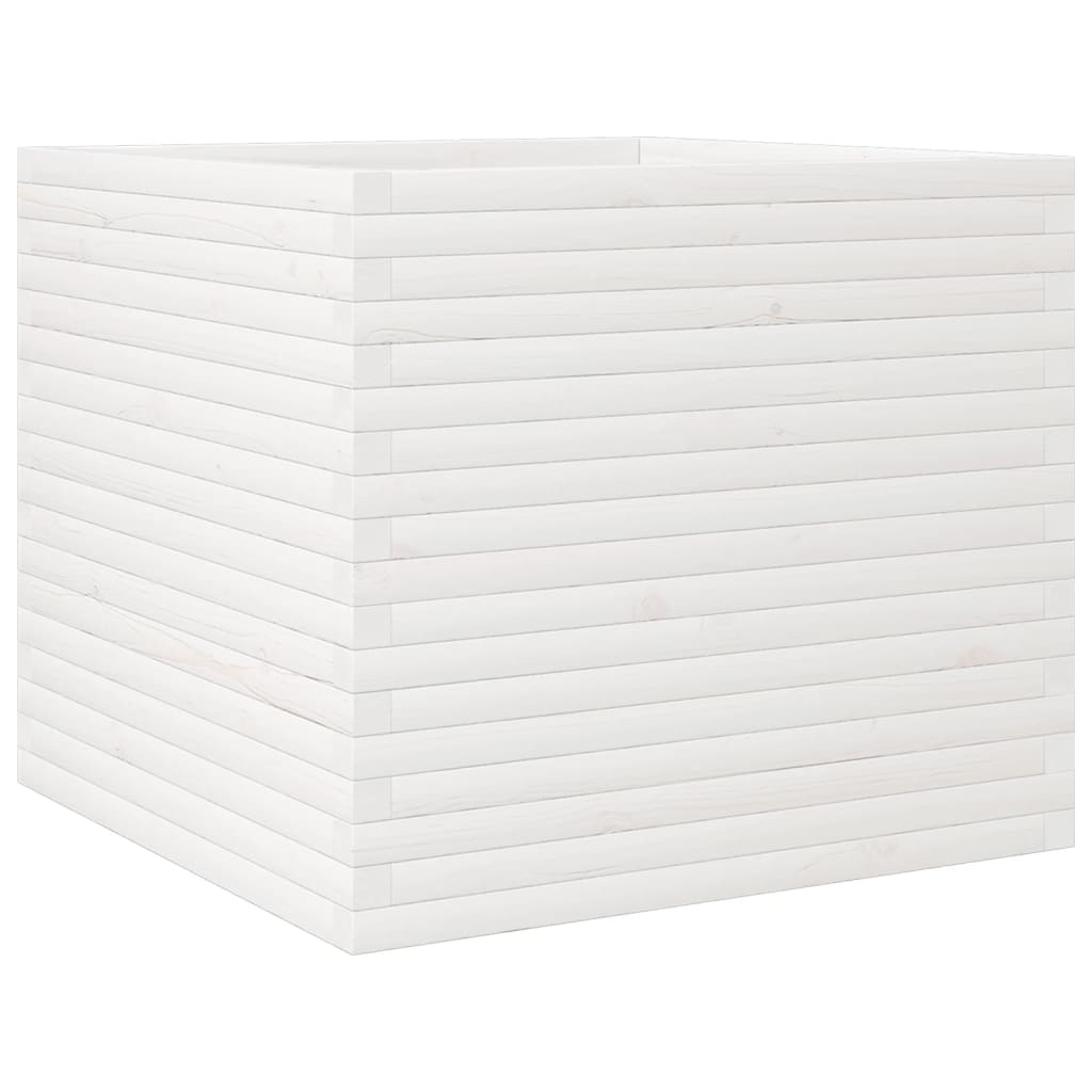 Garden Planter White 80x80x68.5 cm Solid Wood Pine
