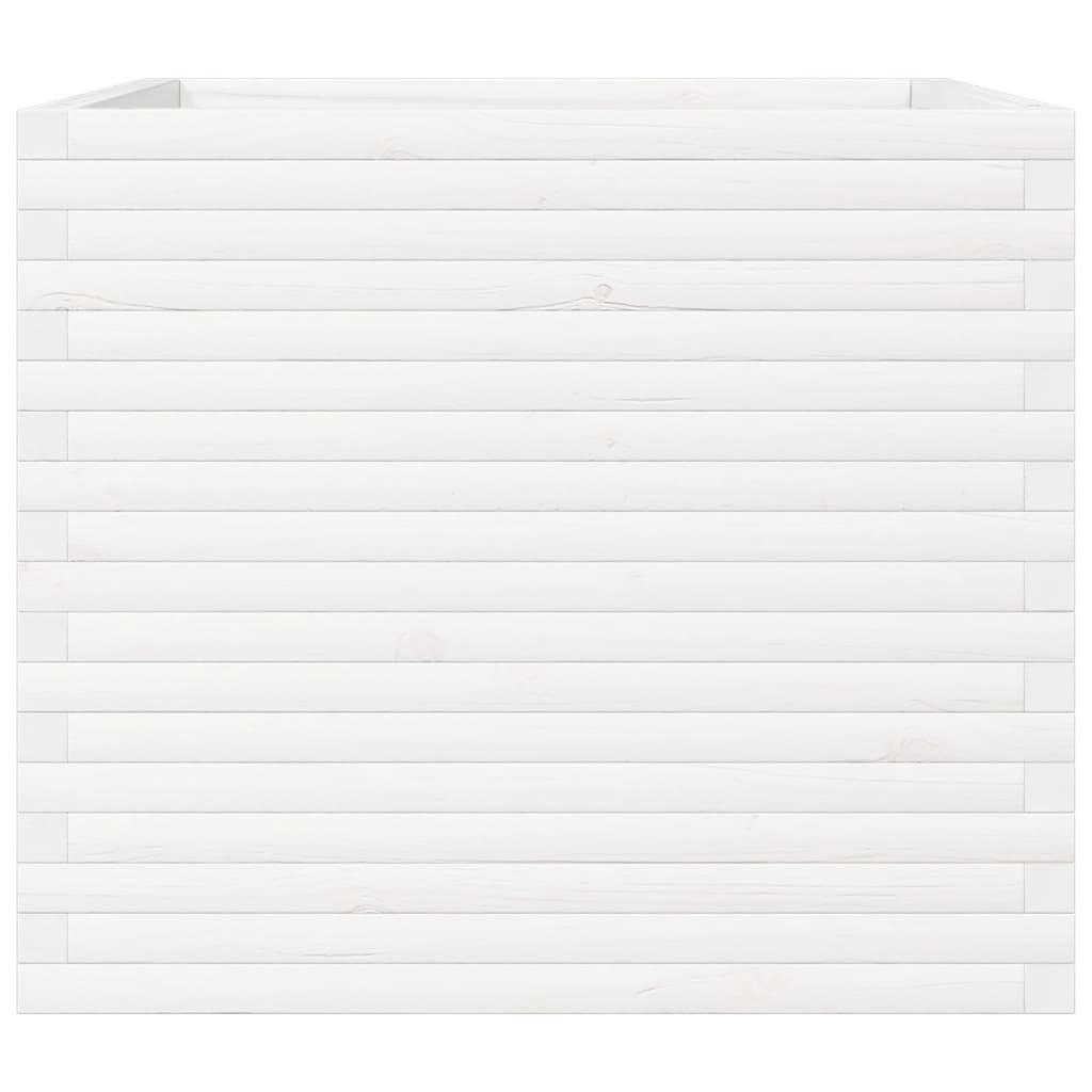 Garden Planter White 80x80x68.5 cm Solid Wood Pine