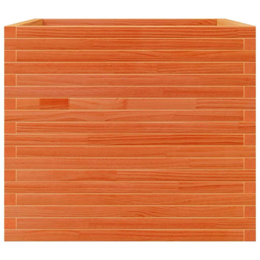 Garden Planter Wax Brown 80x80x68.5 cm Solid Wood Pine