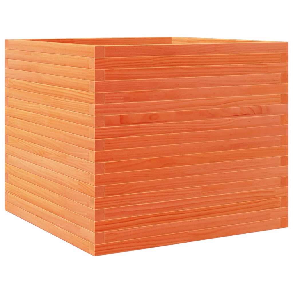 Garden Planter Wax Brown 80x80x68.5 cm Solid Wood Pine