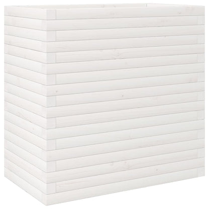 Garden Planter White 70x40x68.5 cm Solid Wood Pine