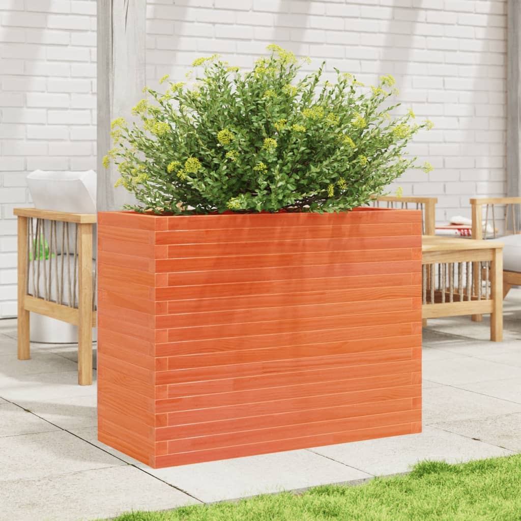 Garden Planter Wax Brown 90x40x68.5 cm Solid Wood Pine