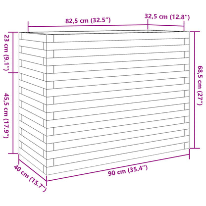 Garden Planter Wax Brown 90x40x68.5 cm Solid Wood Pine