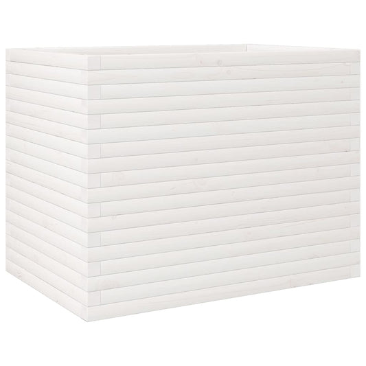 Garden Planter White 90x60x68.5 cm Solid Wood Pine
