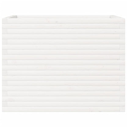 Garden Planter White 90x60x68.5 cm Solid Wood Pine