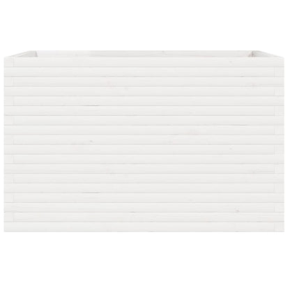 Garden Planter White 110x60x68.5 cm Solid Wood Pine