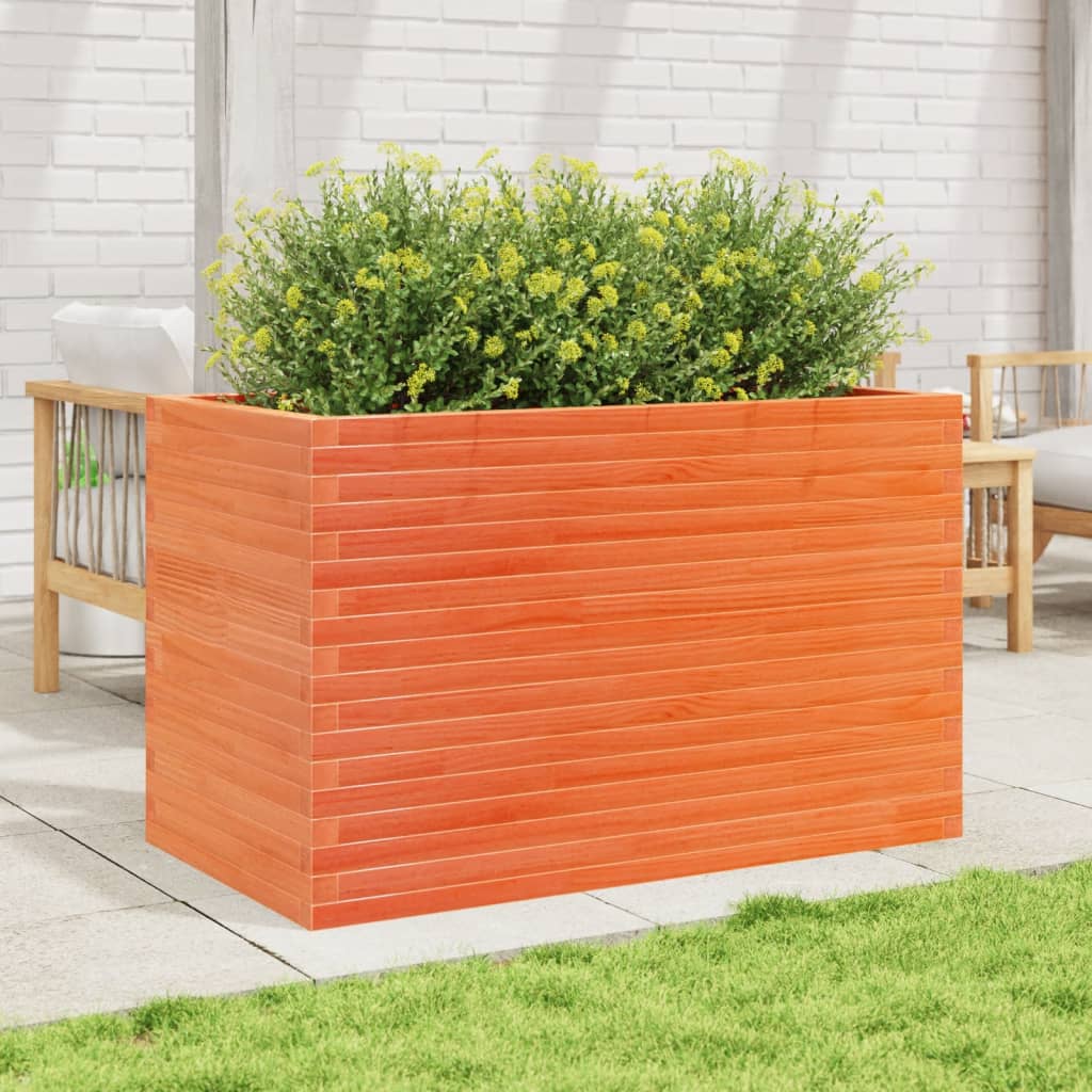 Garden Planter Wax Brown 110x60x68.5 cm Solid Wood Pine