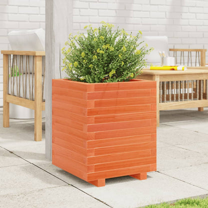 Garden Planter Wax Brown 40x40x49.5 cm Solid Wood Pine