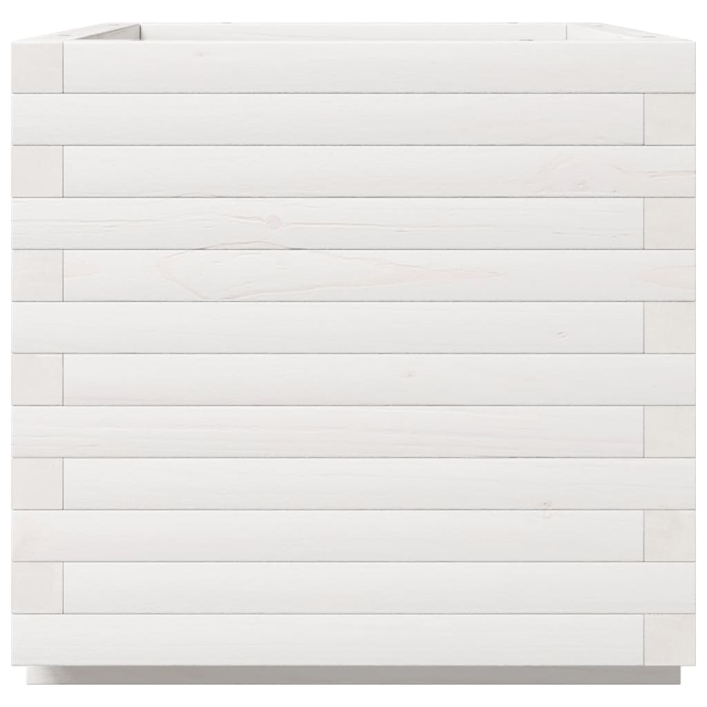 Garden Planter White 50x50x49.5 cm Solid Wood Pine