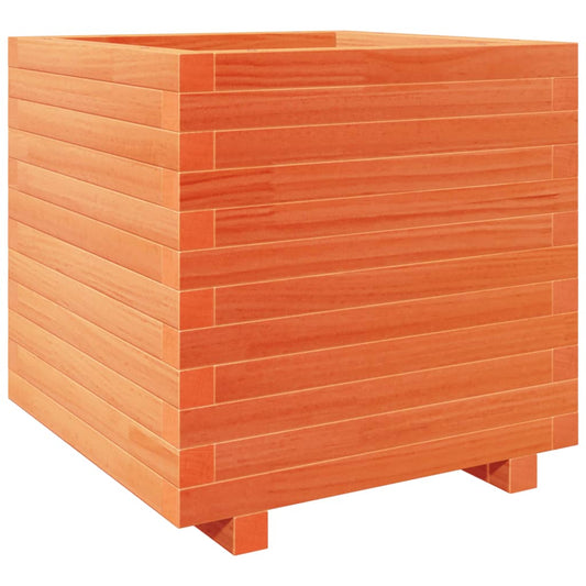 Garden Planter Wax Brown 50x50x49.5 cm Solid Wood Pine