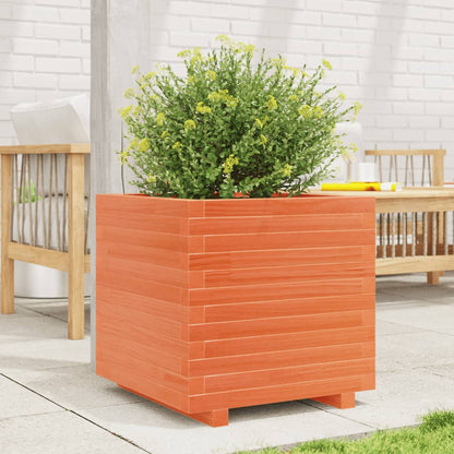 Garden Planter Wax Brown 50x50x49.5 cm Solid Wood Pine