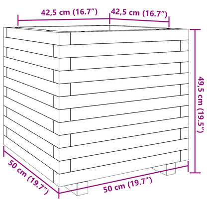 Garden Planter Wax Brown 50x50x49.5 cm Solid Wood Pine