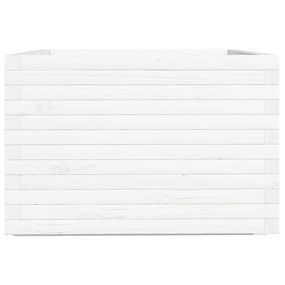 Garden Planter White 70x70x49.5 cm Solid Wood Pine