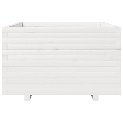 Garden Planter White 80x80x49.5 cm Solid Wood Pine