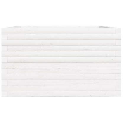 Garden Planter White 80x80x49.5 cm Solid Wood Pine