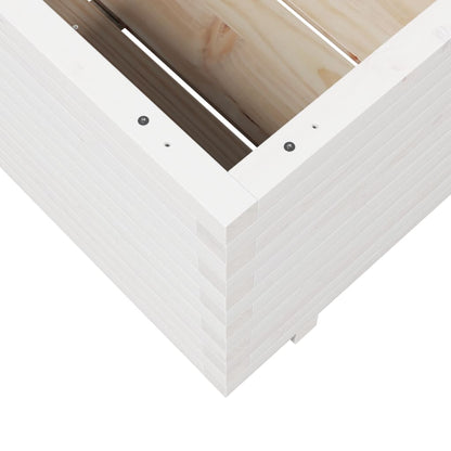 Garden Planter White 80x80x49.5 cm Solid Wood Pine