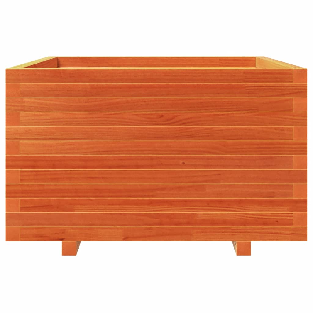 Garden Planter Wax Brown 80x80x49.5 cm Solid Wood Pine