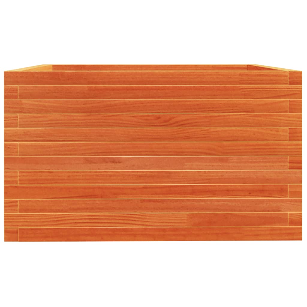 Garden Planter Wax Brown 80x80x49.5 cm Solid Wood Pine