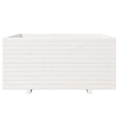 Garden Planter White 100x100x49.5 cm Solid Wood Pine
