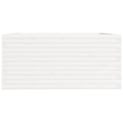 Garden Planter White 100x100x49.5 cm Solid Wood Pine