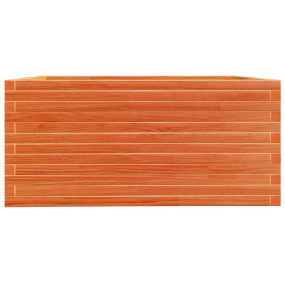 Garden Planter Wax Brown 100x100x49.5 cm Solid Wood Pine