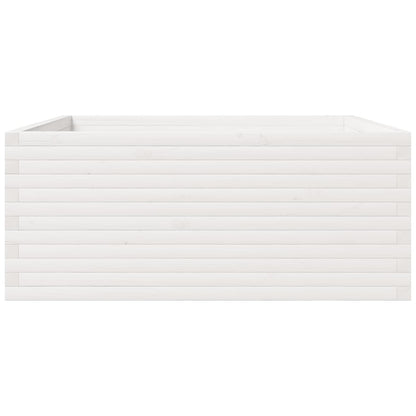 Garden Planter White 110x110x49.5 cm Solid Wood Pine