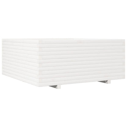 Garden Planter White 110x110x49.5 cm Solid Wood Pine