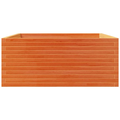 Garden Planter Wax Brown 110x110x49.5 cm Solid Wood Pine