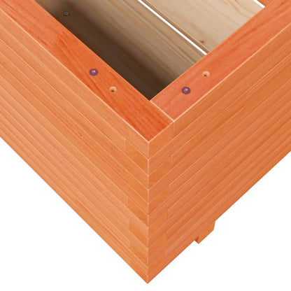 Garden Planter Wax Brown 110x110x49.5 cm Solid Wood Pine