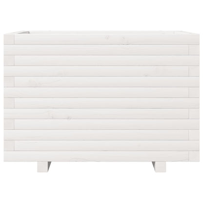 Garden Planter White 70x40x49.5 cm Solid Wood Pine