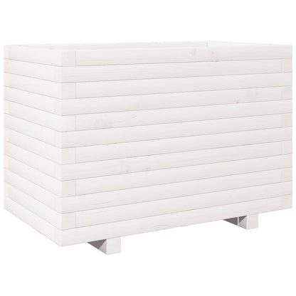 Garden Planter White 70x40x49.5 cm Solid Wood Pine