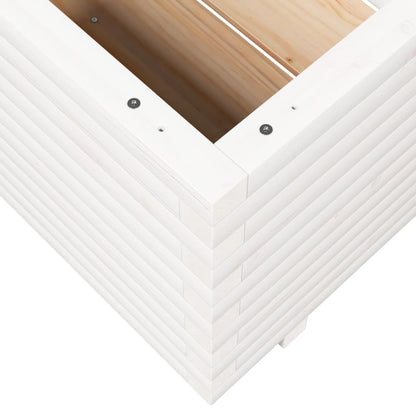 Garden Planter White 90x60x49.5 cm Solid Wood Pine